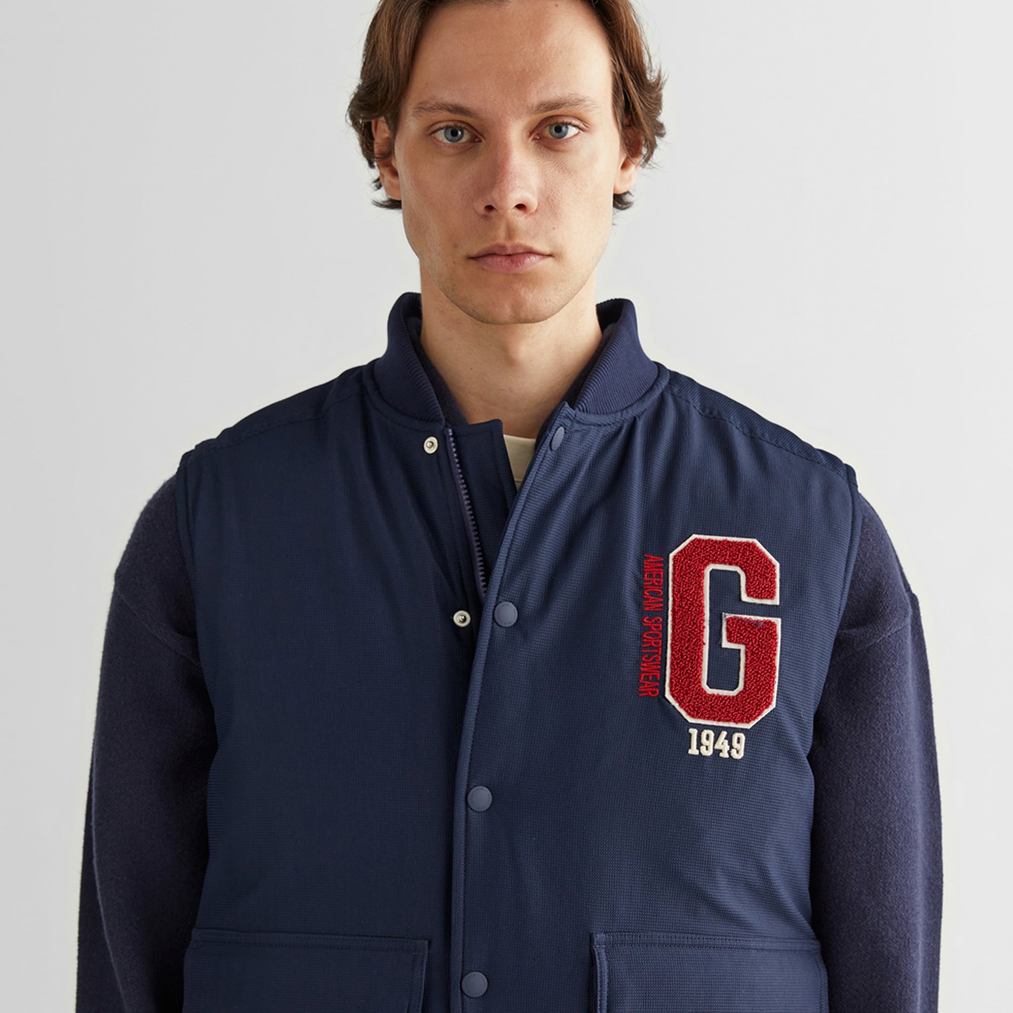 GANT Erkek Lacivert Hakim Yaka Logolu Yelek