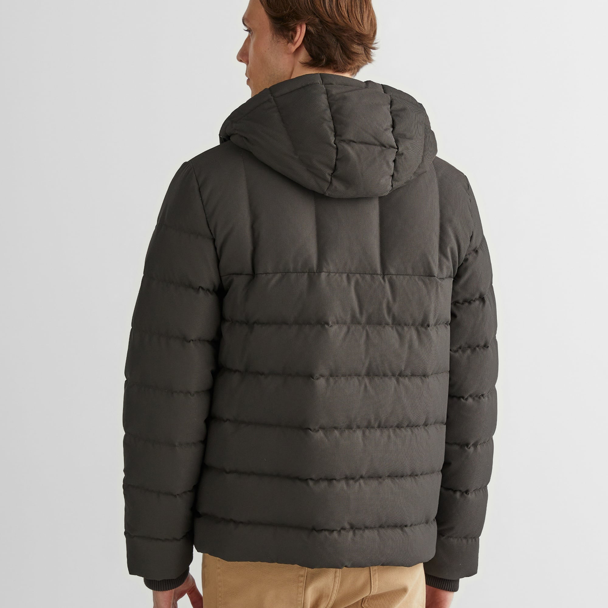 GANT Erkek Gri Kapüşonlu Logolu Mont