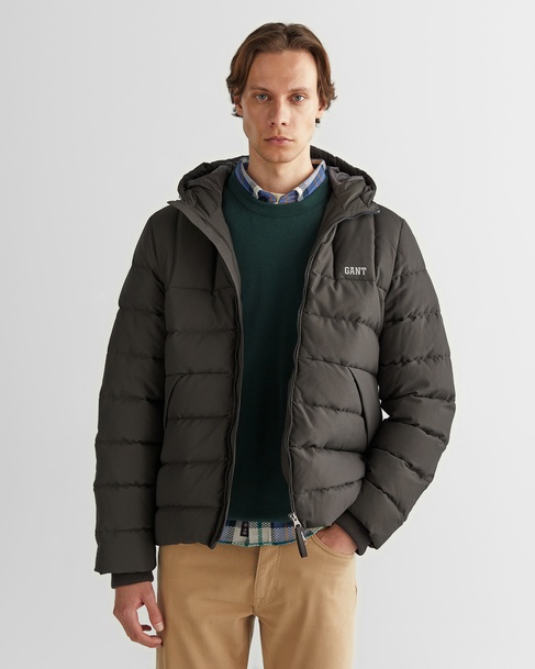  GANT Erkek Gri Kapüşonlu Logolu Mont