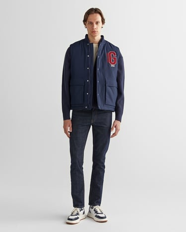  GANT Erkek Lacivert Hakim Yaka Logolu Yelek