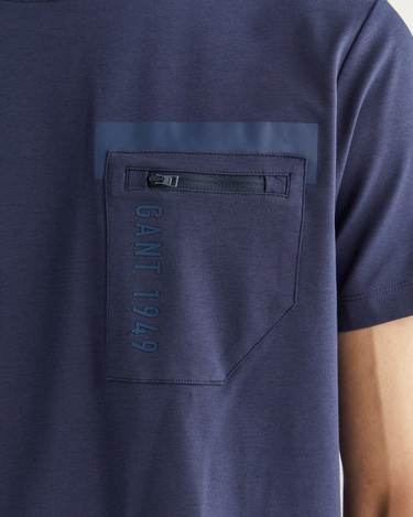  GANT Erkek Lacivert Regular Fit Bisiklet Yaka Logolu T-Shirt