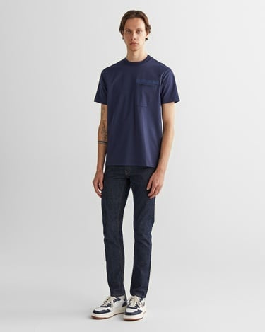  GANT Erkek Lacivert Regular Fit Bisiklet Yaka Logolu T-Shirt