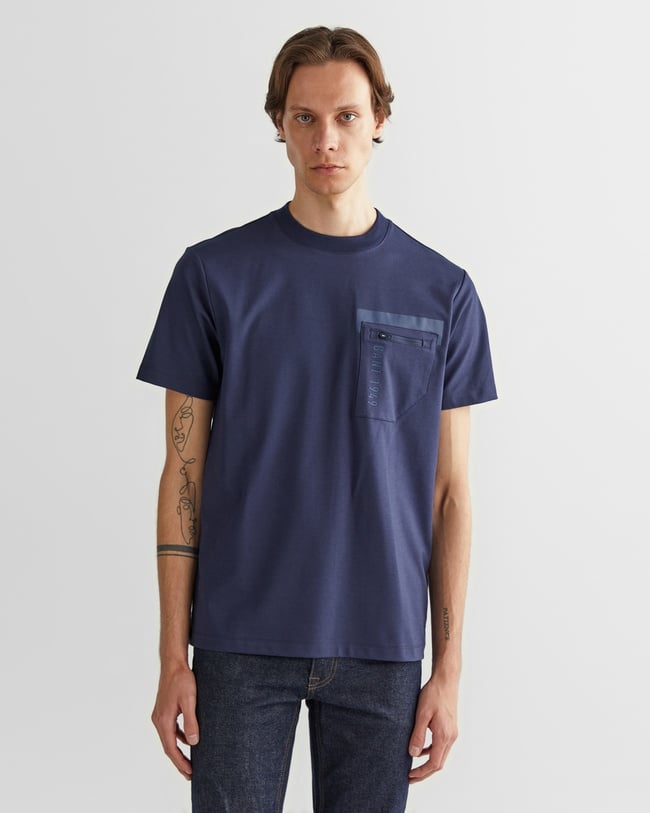  GANT Erkek Lacivert Regular Fit Bisiklet Yaka Logolu T-Shirt