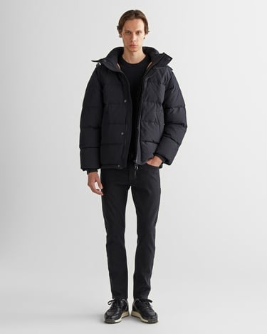  GANT Erkek Siyah Kapüşonlu Kaz Tüyü Mont