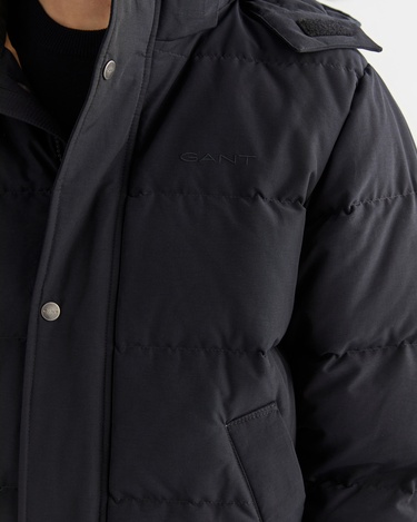  GANT Erkek Siyah Kapüşonlu Kaz Tüyü Mont