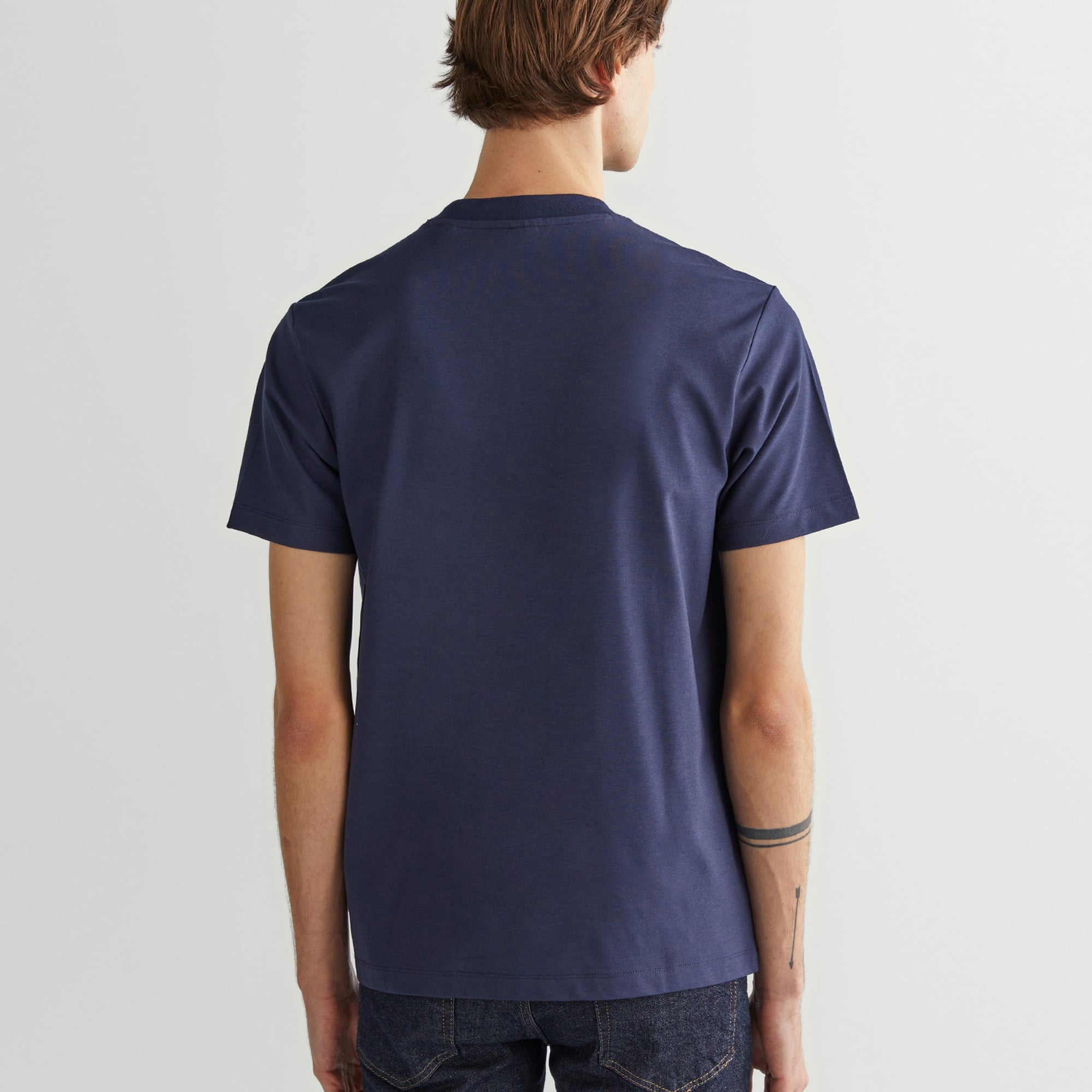 GANT Erkek Lacivert Regular Fit Bisiklet Yaka Logolu T-Shirt