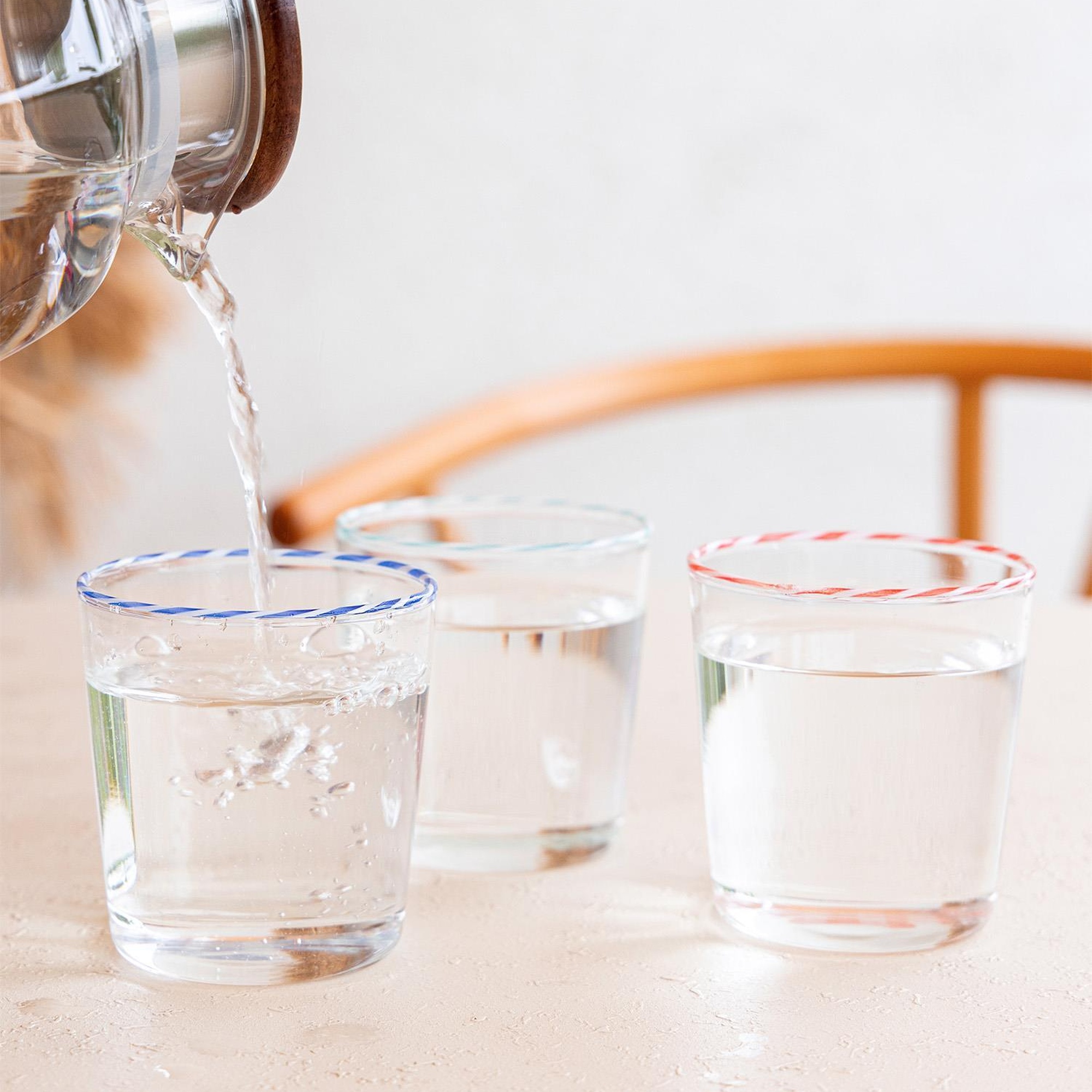 Borosilikat Su Bardağı Mavi 320 ml