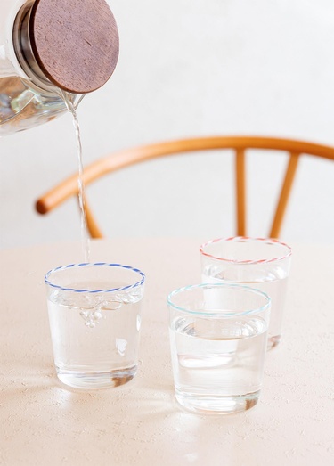  Borosilikat Su Bardağı Mavi 320 ml