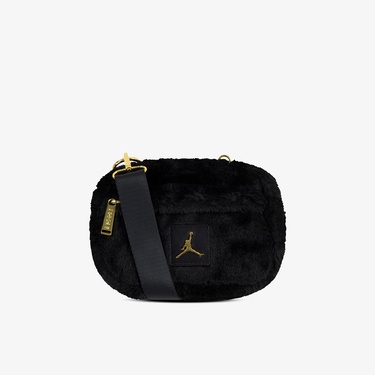  Jordan Jag Faux Fur Camera Unisex Siyah Omuz Çantası