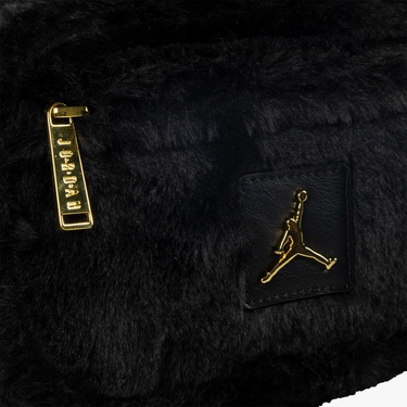  Jordan Jag Faux Fur Camera Unisex Siyah Omuz Çantası