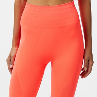  Jerf Gela Yüksek Bel Kadın Turuncu Spor Tayt