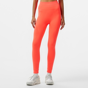  Jerf Gela Yüksek Bel Kadın Turuncu Spor Tayt