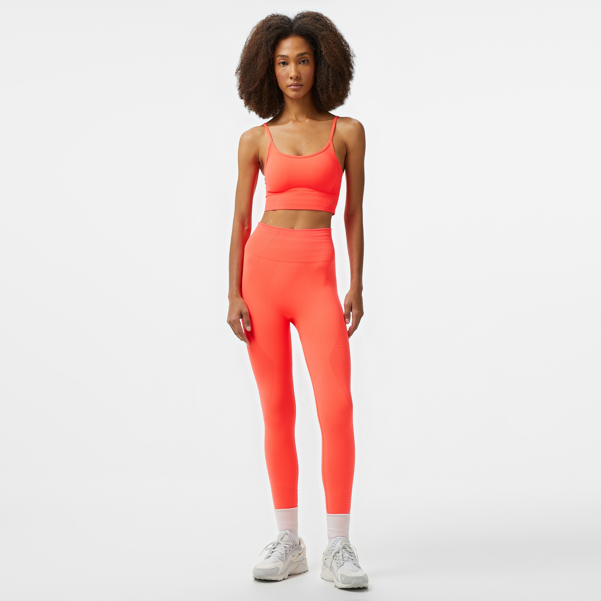 Jerf Gela Yüksek Bel Kadın Turuncu Spor Tayt