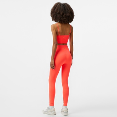  Jerf Gela Yüksek Bel Kadın Turuncu Spor Tayt
