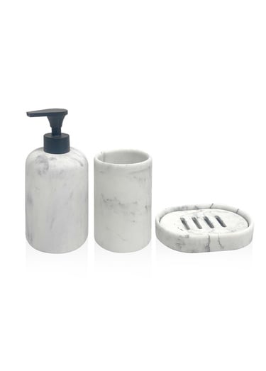  Marble Banyo Seti 3 Parça