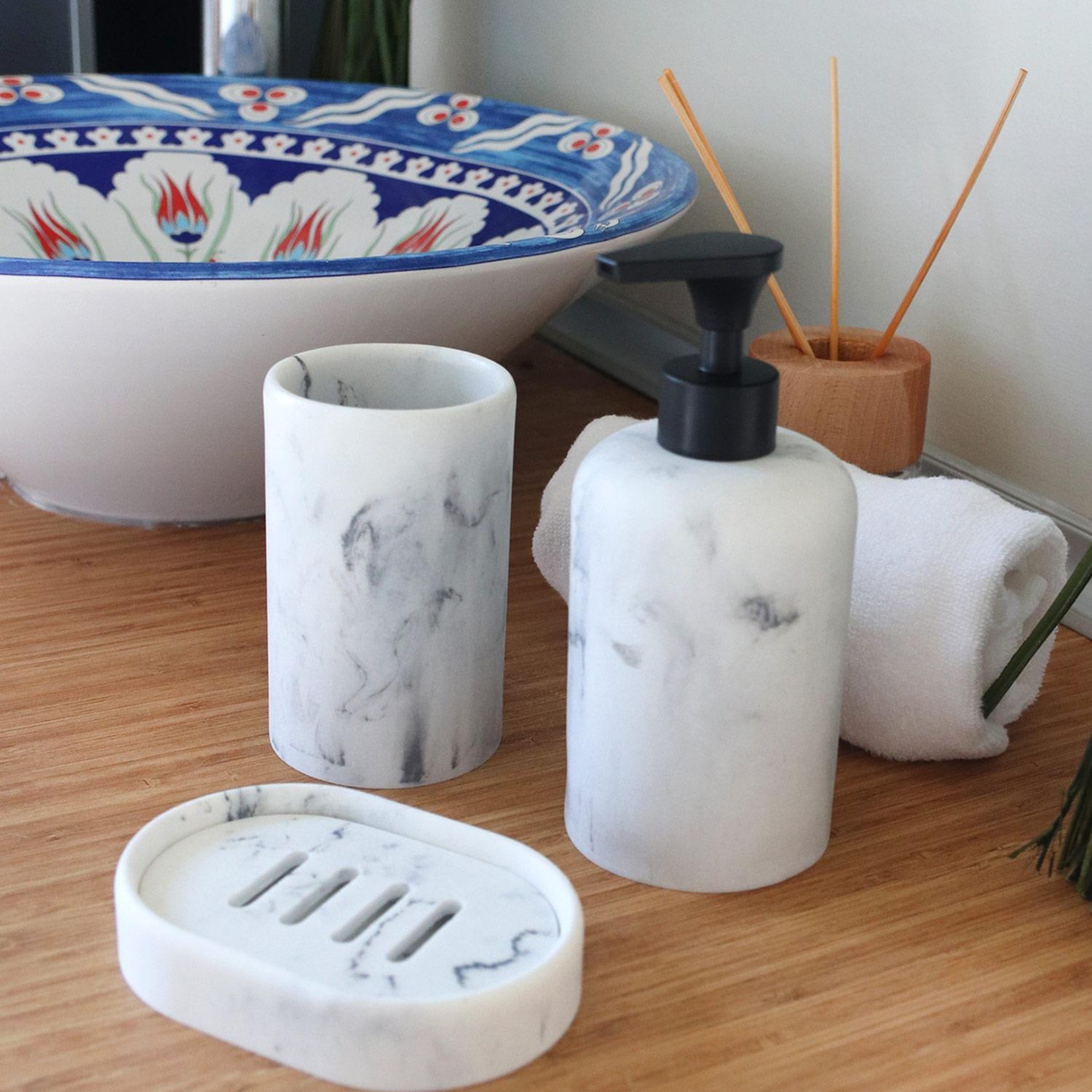 Marble Banyo Seti 3 Parça