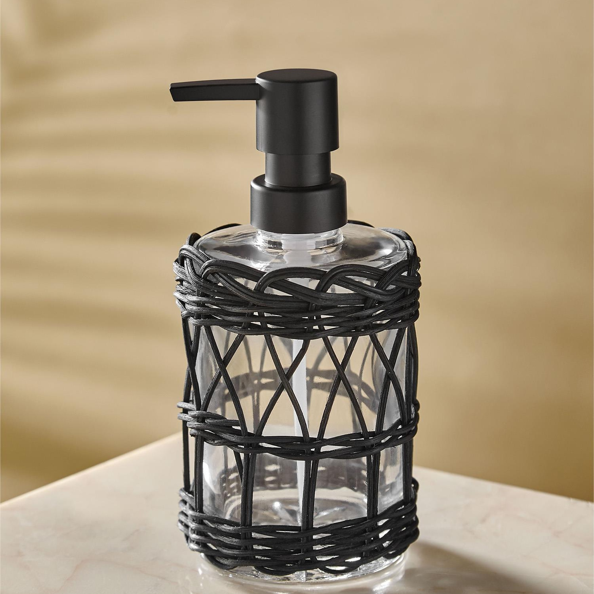 Rattan Sıvı Sabunluk Siyah