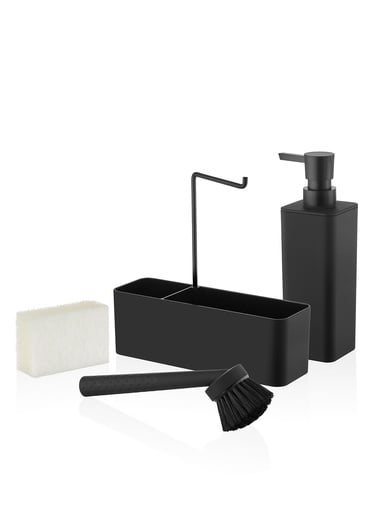  Plain Sıvı Sabunluk Seti Siyah