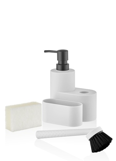  Round Sıvı Sabunluk Seti Beyaz