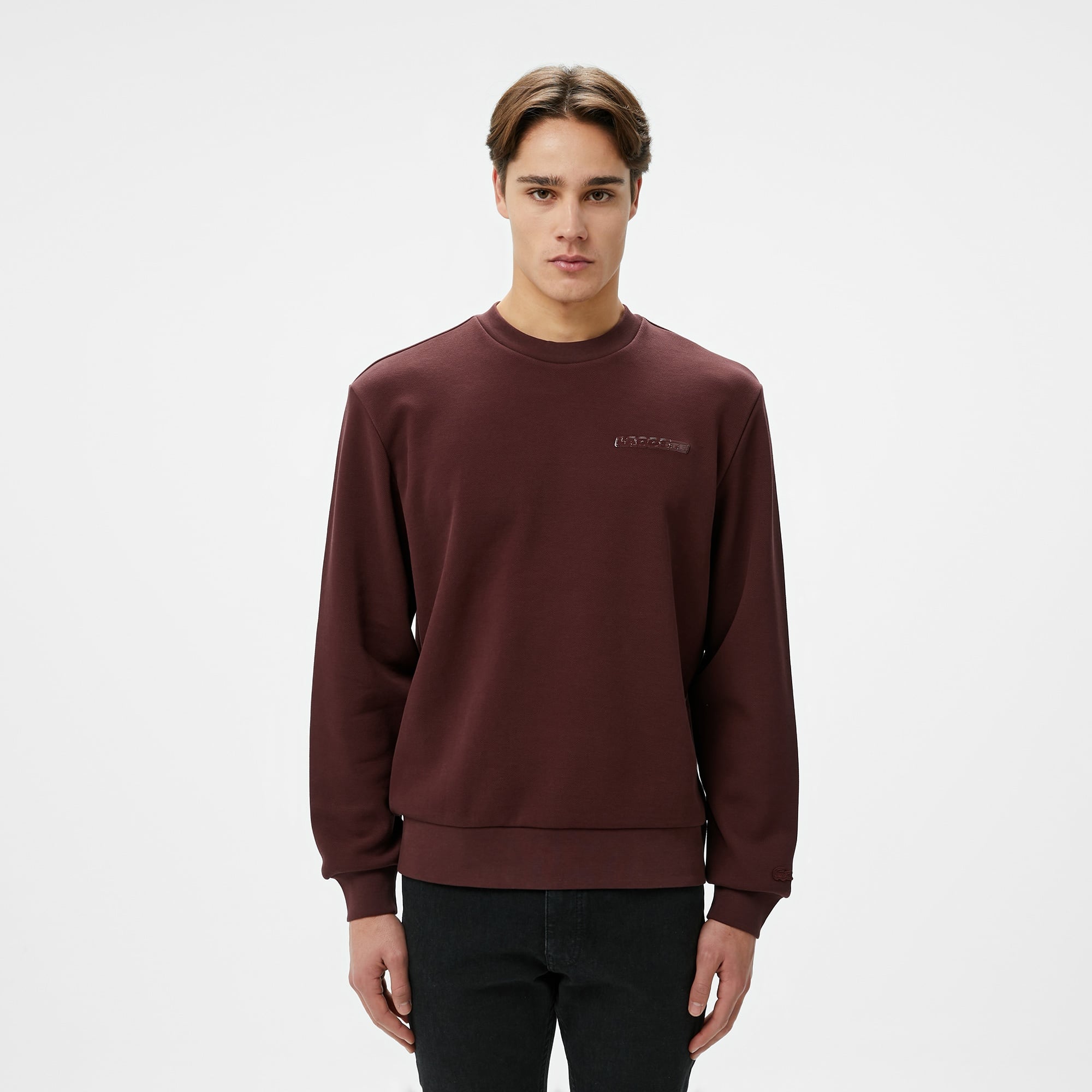 Erkek Classic Fit Bisiklet Yaka Bordo Sweatshirt
