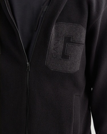 GANT Erkek Siyah Regular Fit Kapüşonlu Logolu Hırka