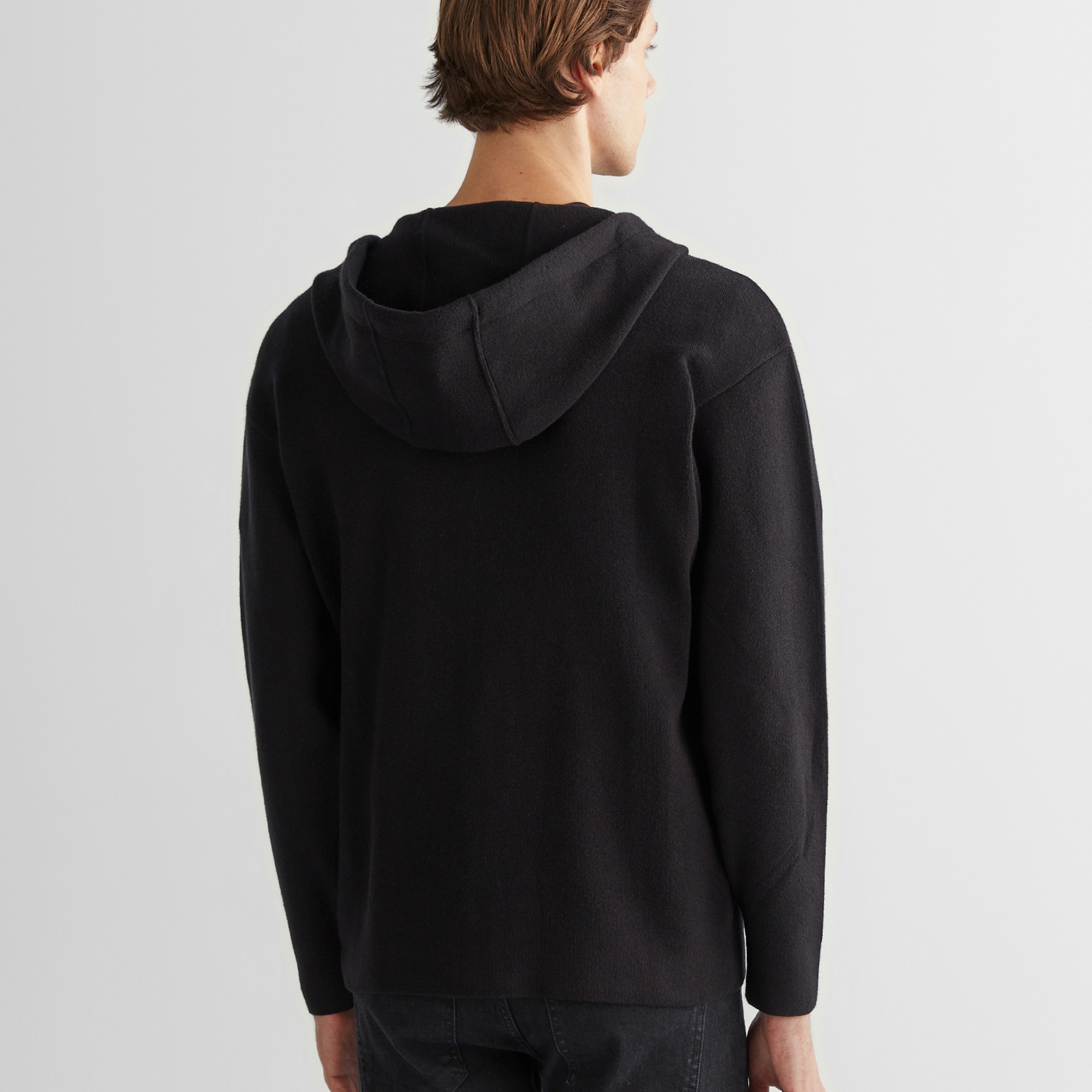 GANT Erkek Siyah Regular Fit Kapüşonlu Logolu Hırka