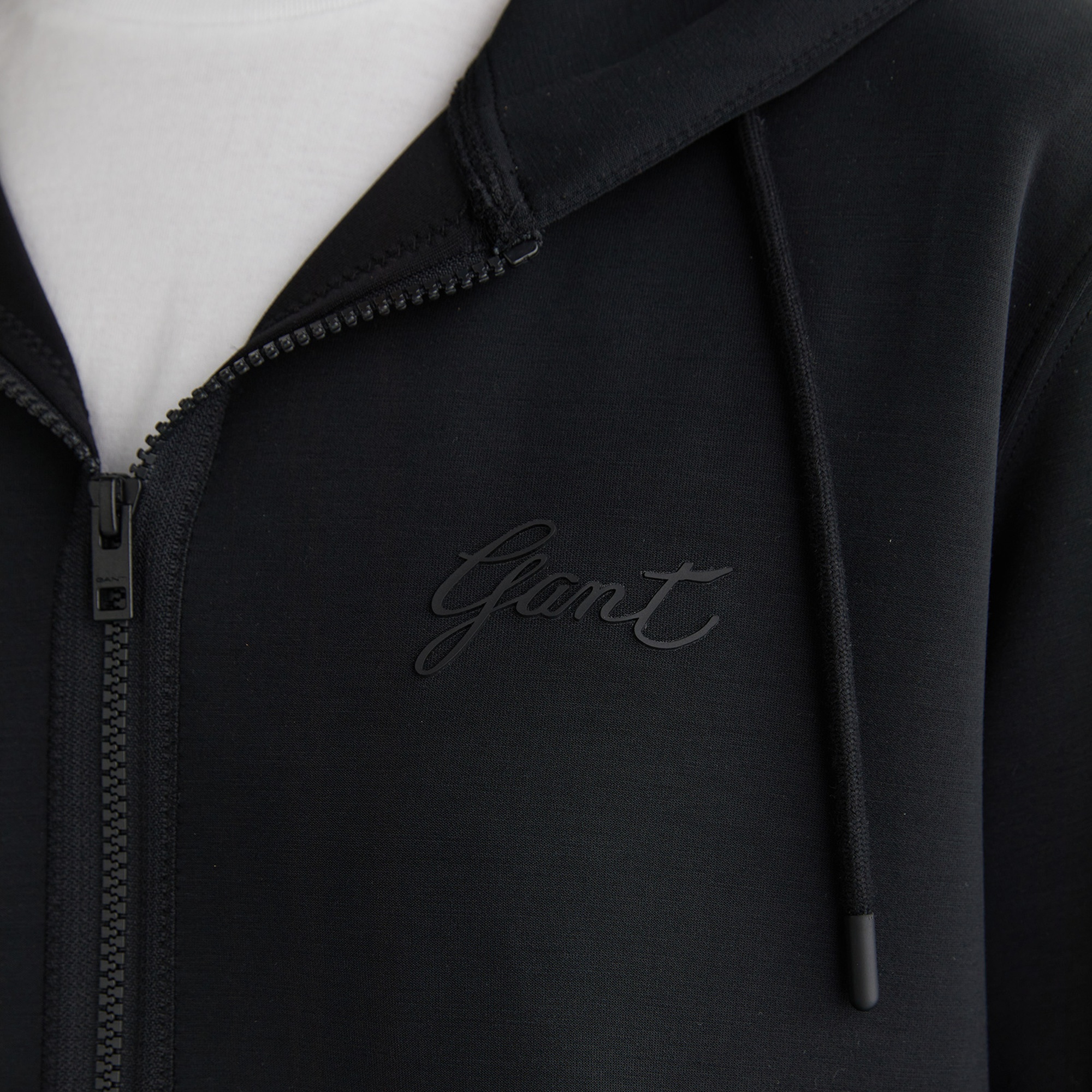 GANT Kadın Siyah Regular Fit Kapüşonlu Logolu Sweatshirt