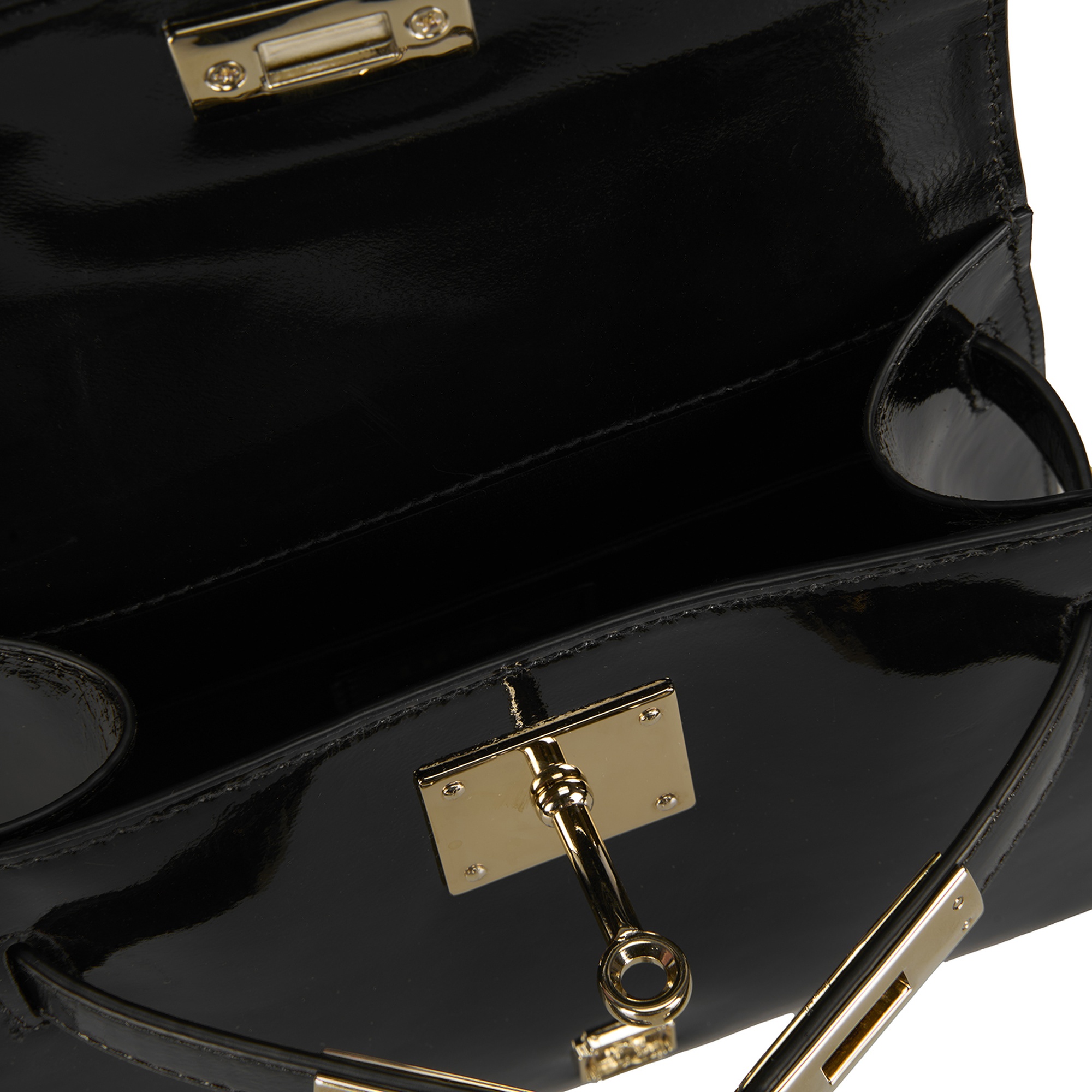 Rebeni Siyah Kadın Rugan El Çantası