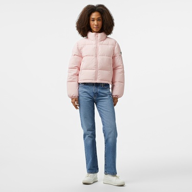  Guess Cropped Puffer Coated Light Poly Kadın Pembe Mont
