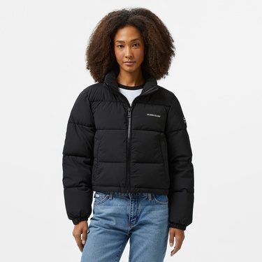  Guess Cropped Puffer Coated Light Poly Kadın Siyah Mont