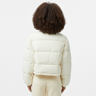  Guess Cropped Puffer Coated Light Poly Kadın Krem Rengi Mont