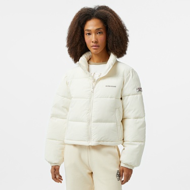  Guess Cropped Puffer Coated Light Poly Kadın Krem Rengi Mont