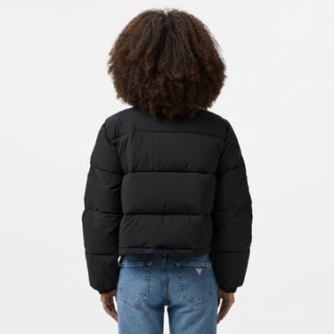  Guess Cropped Puffer Coated Light Poly Kadın Siyah Mont