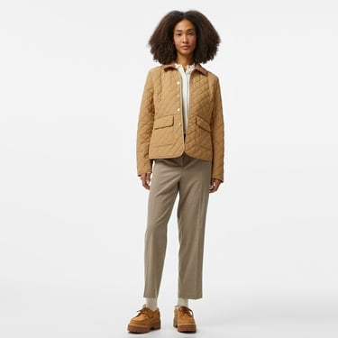  Tommy Hilfiger Slim Quilted Jacket Kadın Bej Ceket