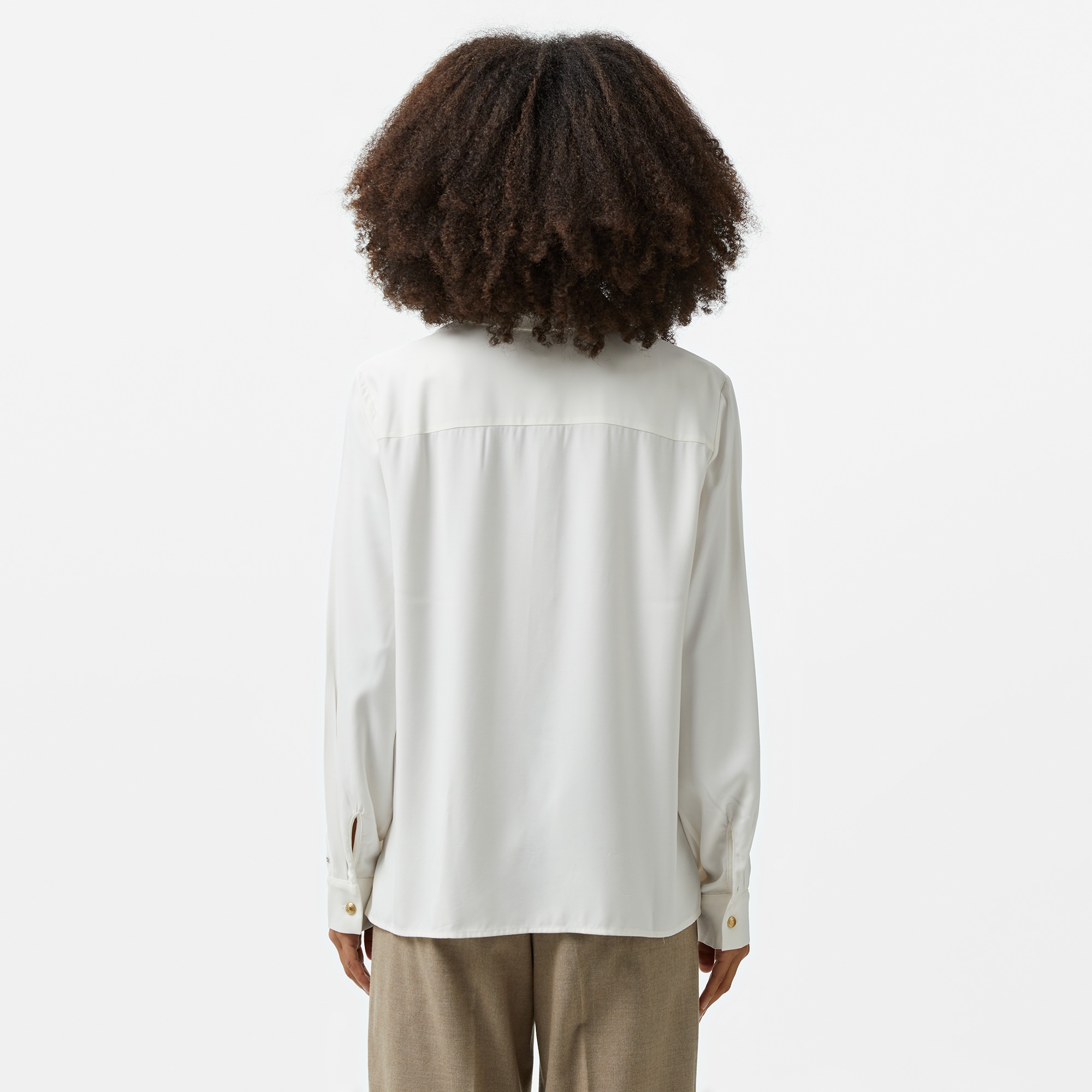 Tommy Hilfiger Fluid Viscose Regular Kadın Beyaz Gömlek