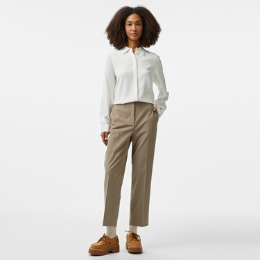  Tommy Hilfiger Fluid Viscose Regular Kadın Beyaz Gömlek