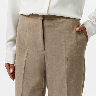  Tommy Hilfiger Flannel Slim Straight Kadın Bej Pantolon