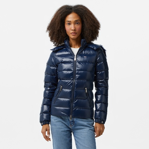 Tommy Hilfiger Jeans Tonal Hooded Down Kadın Lacivert Mont