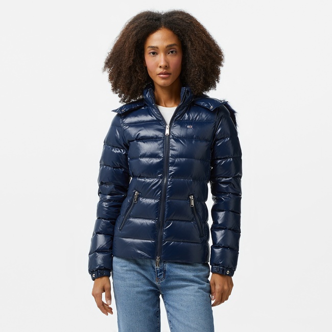  Tommy Hilfiger Jeans Tonal Hooded Down Kadın Lacivert Mont