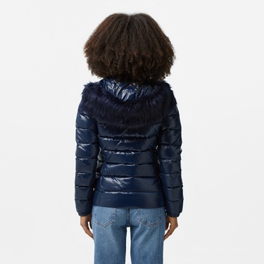  Tommy Hilfiger Jeans Tonal Hooded Down Kadın Lacivert Mont