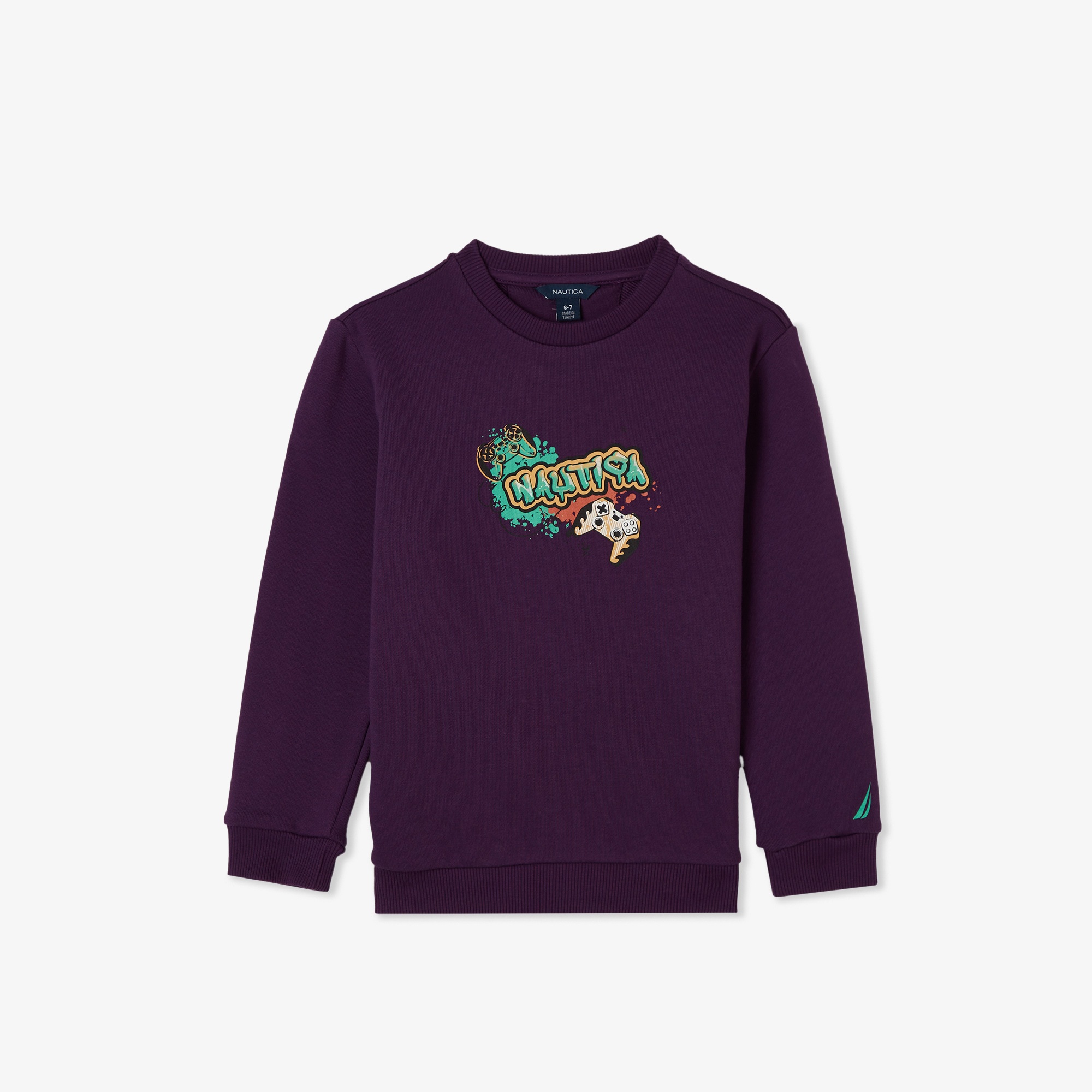 Nautica Knit Active Top Çocuk Mor Sweatshirt