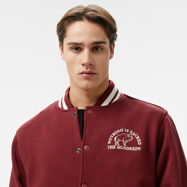  The Hundreds Team Fleece Erkek Bordo Ceket