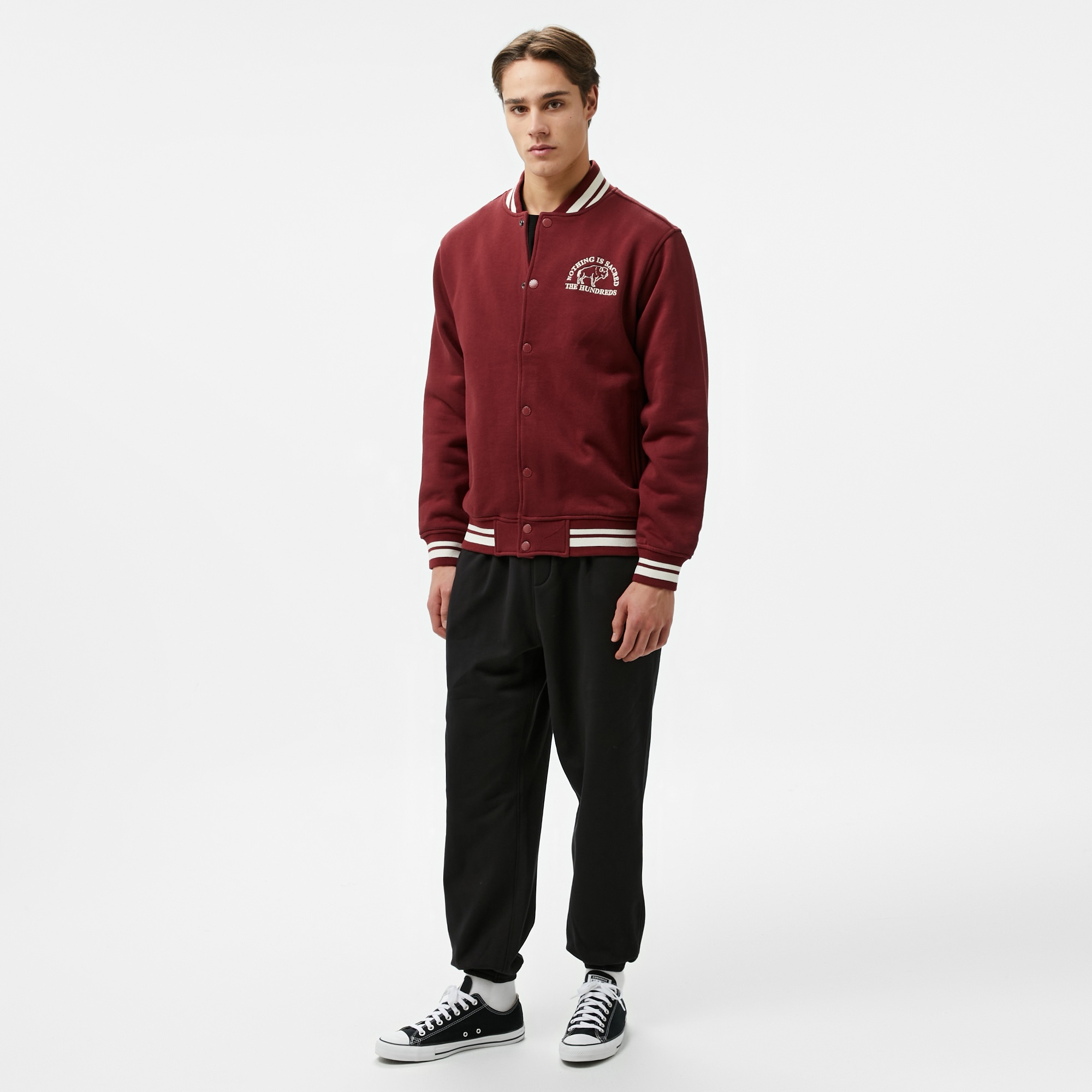 The Hundreds Team Fleece Erkek Bordo Ceket