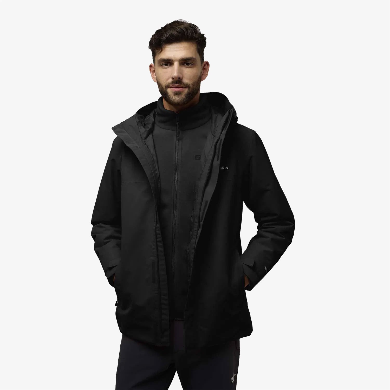  Jack Wolfskin Texapore 3in1 Erkek Siyah Ceket