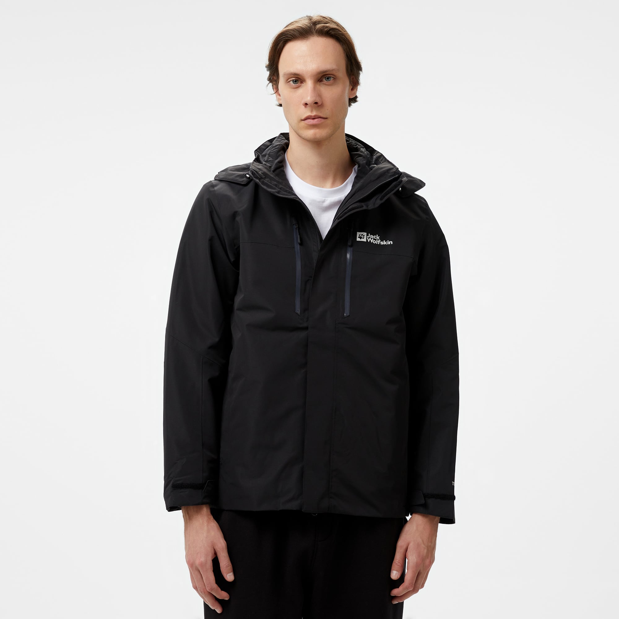  Jack Wolfskin Jasper 3in1 Erkek Siyah Outdoor Ceket
