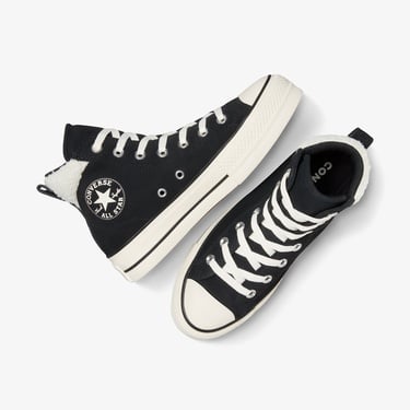  Converse Chuck Taylor All Star Puff Lift Kadın Siyah Süet Sneaker