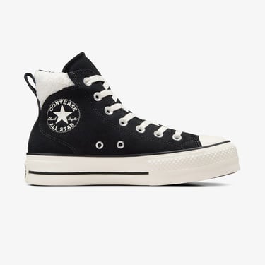  Converse Chuck Taylor All Star Puff Lift Kadın Siyah Süet Sneaker