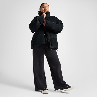  Converse Chuck Taylor All Star Puff Lift Kadın Siyah Süet Sneaker