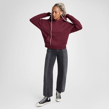  Converse Kadın Oversize Fit Bordo Hoodie