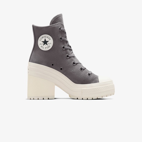  Converse Chuck 70 De Luxe Heel Unisex Gri Deri Platform Sneaker
